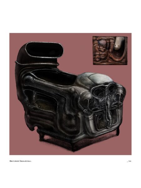 chair, limited edition dark art Giclée print by Bartosz Zaskòrski, A3 size.