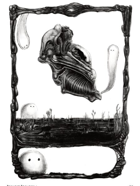 Wzium, limited edition dark art Giclée print by Bartosz Zaskòrski, A4 size.