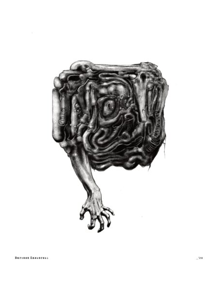 hand, limited edition dark art Giclée print by Bartosz Zaskòrski, A3 size.