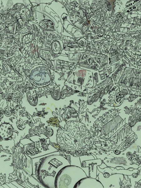 Built to Blitzkrieg, Immolated in Congestion original drawing by matt lock