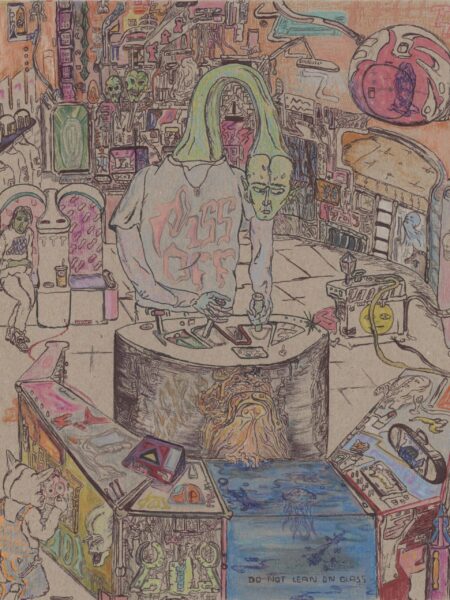 Bubblegum Dopeship Readying For Warp Speed original drawing by matt lock