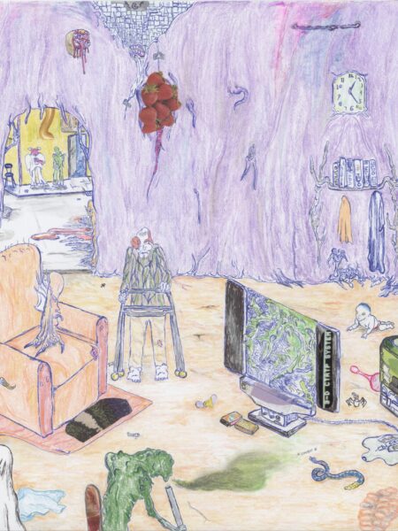 Living With My 2 Uncles in The Vomit District original drawing by matt lock