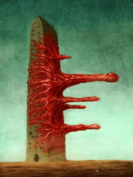 growth spreading along the structure artwork by suguru tanaka