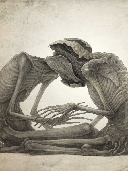 A kiss is a dark art artwork by kirill semenov