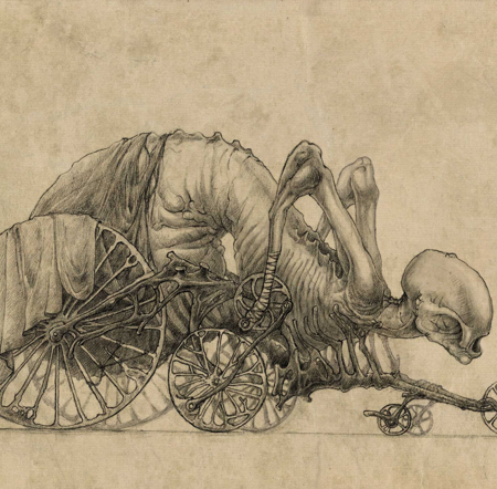 wheeled is a dark art artwork by kirill semenov